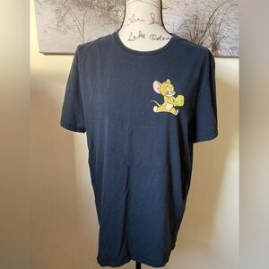 Tom & Jerry vintage black 2-sided T-shirt with Spike the bulldog, size large